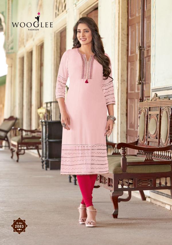 Wooglee Barbella Vol 12 Rayon Embroidery Kurti Collection